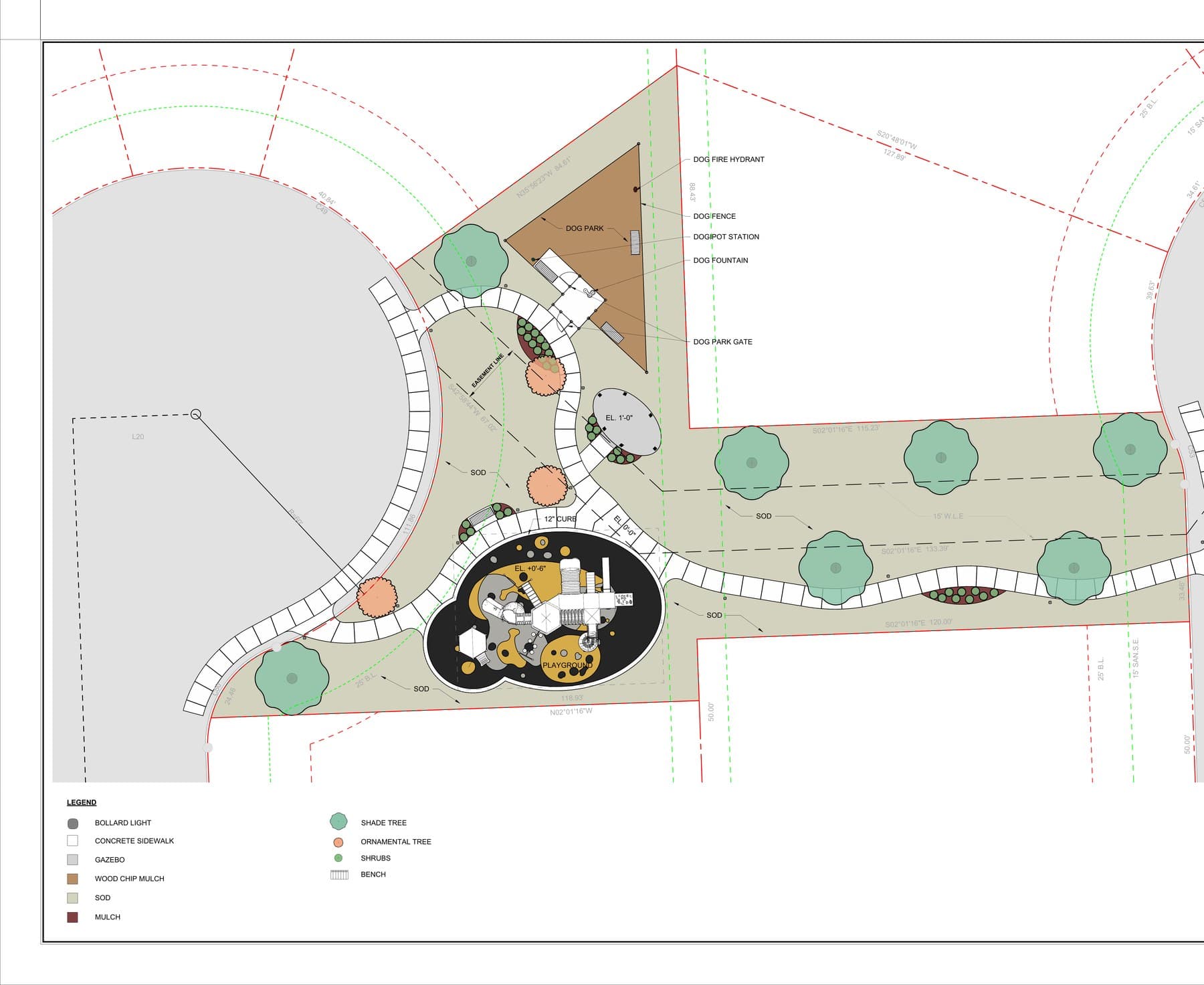 Park B playground and dog park plan
