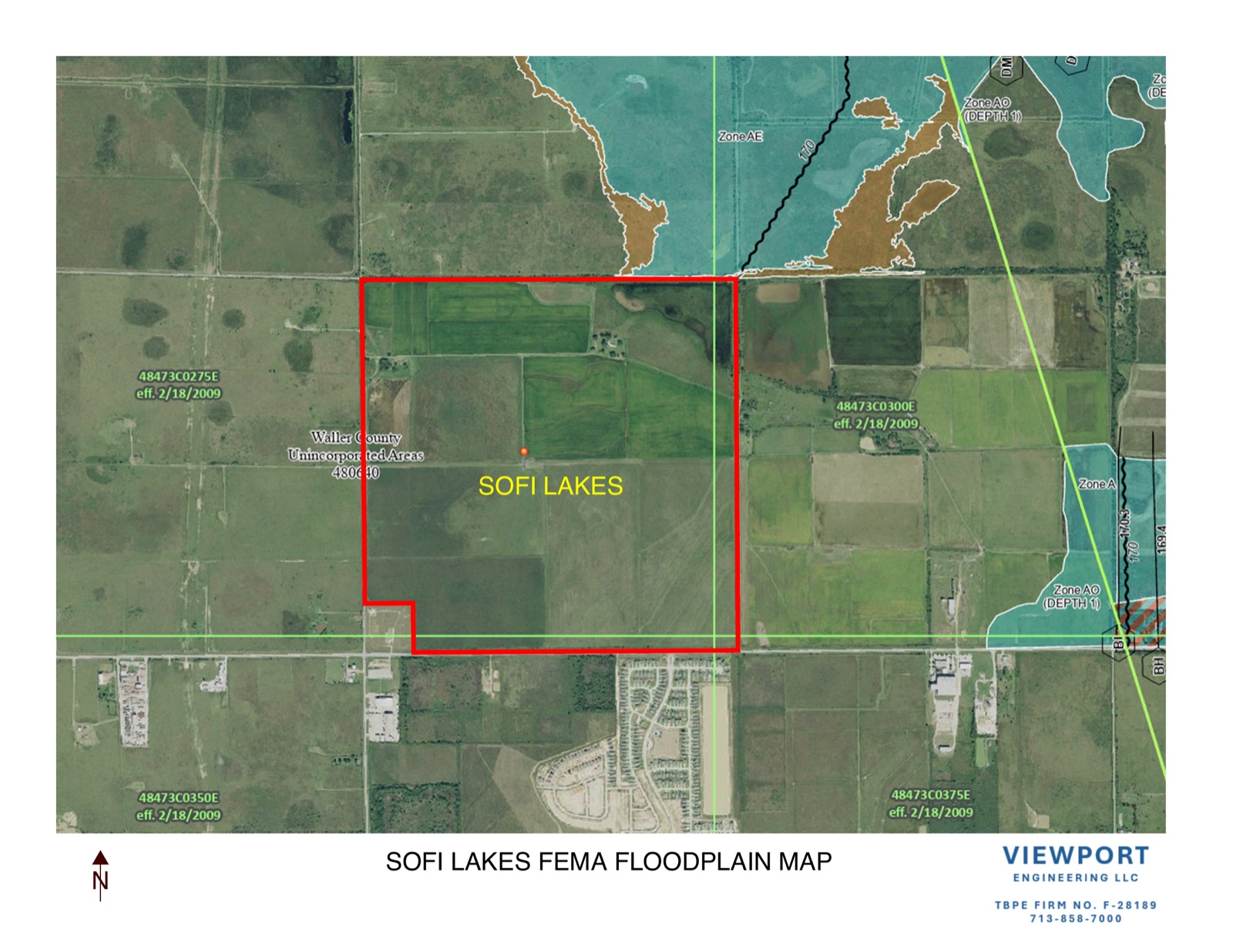 Sofi Lakes FEMA floodplain map — Zone X
